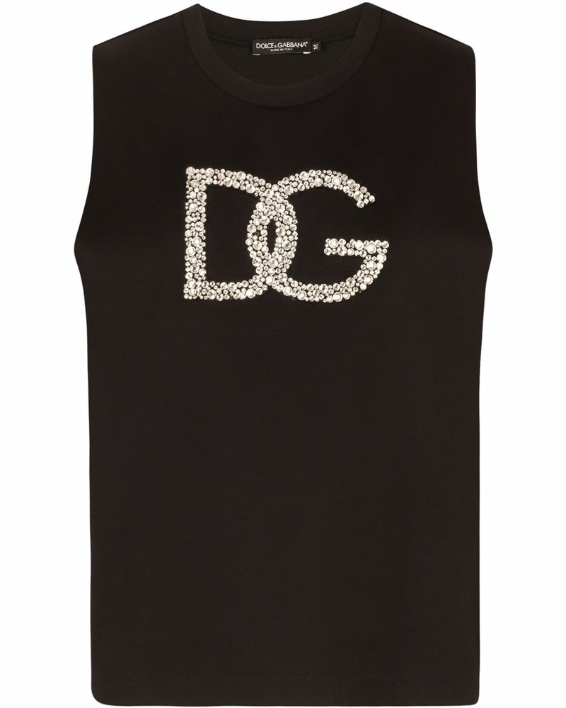 Dolce & Gabbana Damen Top mit Kristall-Logo Dolce & Gabbana Damen Top mit Kristall-Logo