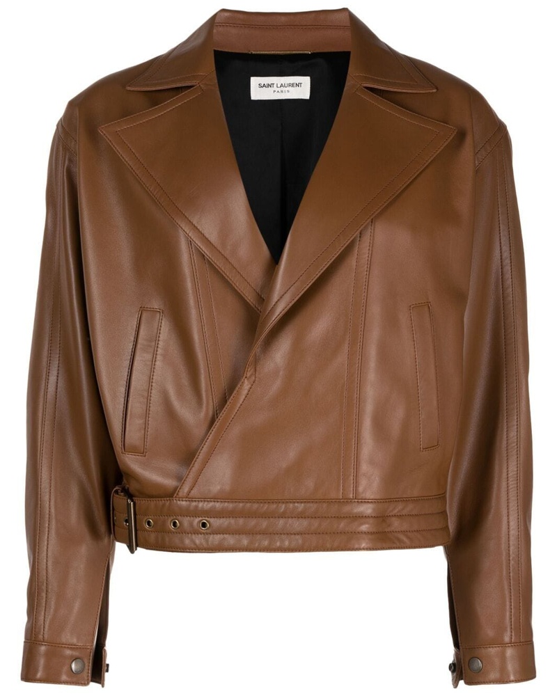 Saint Laurent Damen Oversized-Bikerjacke