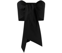 cropped front tie-fastening top
