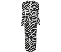 Langes Kleid mit Zebramuster