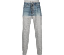 Jersey-Hose mit Jeanseinsätzen