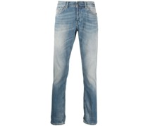 Halbhohe Straight-Leg-Jeans