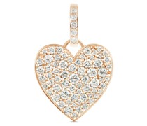 18kt Caviar Heart Rotgoldanhänger mit Diamant