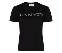 beaded logo-embroidered T-shirt