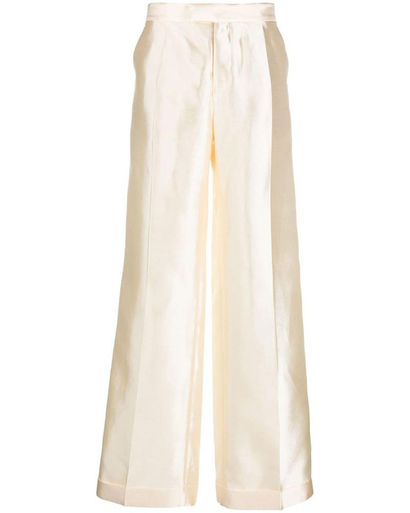 Maison Margiela Damen Seidenhose mit geradem Bein