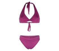 Geraffter Bikini mit Schnürung