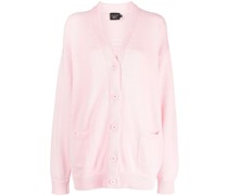 Intarsien-Cardigan mit Slogan