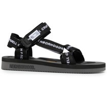 x Neighborhood Sandalen mit Logo-Riemen