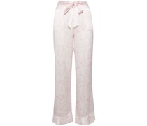 graphic-print silk lounge trousers