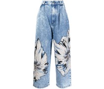 Lockere Cropped-Jeans