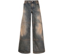 Weite Jeans mit Acid-Wash-Effekt