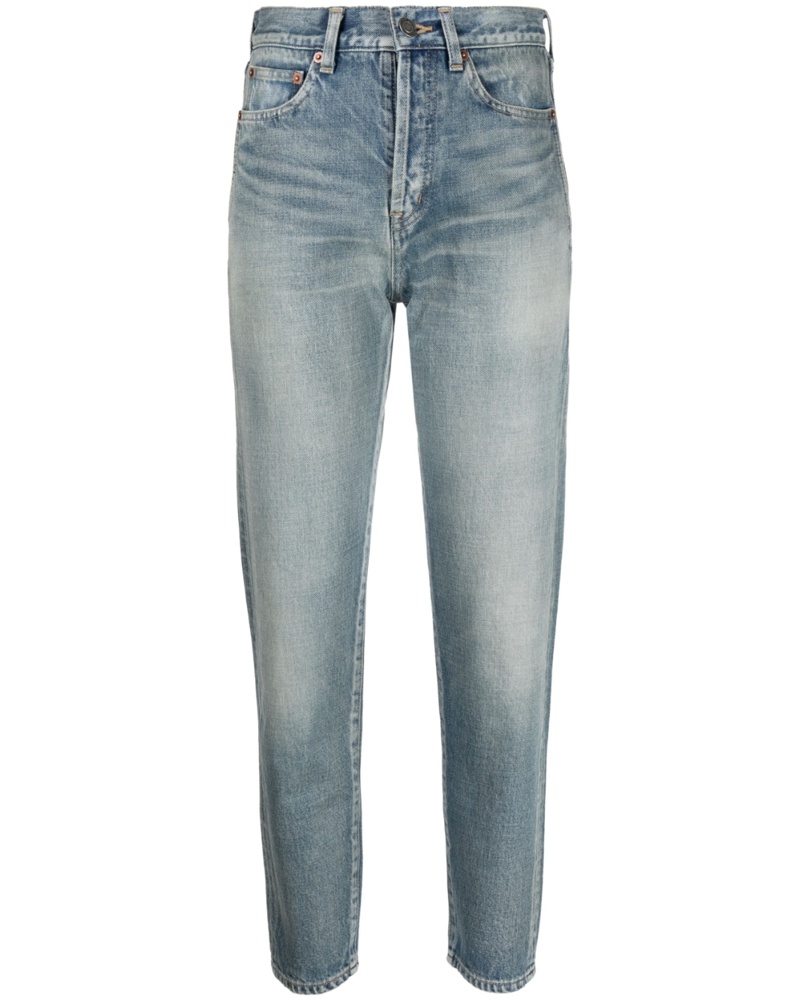 Saint Laurent Damen Hoch sitzende Tapered-Jeans