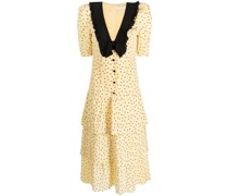 Midikleid aus Seide mit Blumen-Print