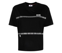 T-Shirt mit Strass-Streifen