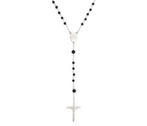 rosary cross-pendant necklace