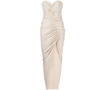 Trägerloses Kleid mit Pailletten