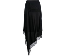 Asymmetrischer Jeansrock mit Spitze