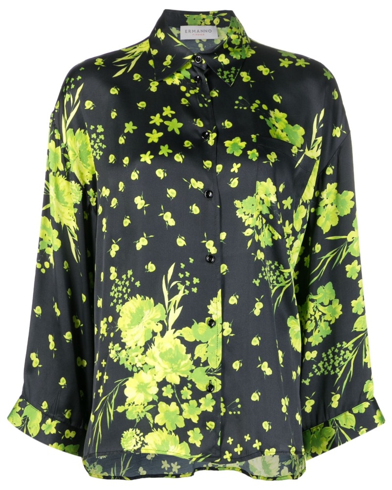 Ermanno Scervino Damen Hemd mit Blumenmuster