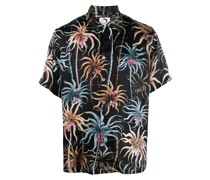 Seidenhemd mit abstraktem Print