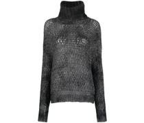 Rollkragenpullover mit Lochstrickmuster