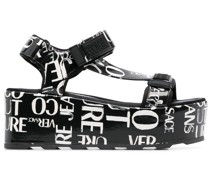 Plateau-Sandalen mit Logo