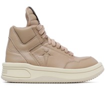panelled leather hi-top sneakers