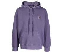 logo-patch cotton hoodie