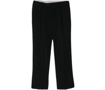 textured pleated tapered trousers