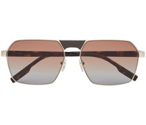 Geometrische Sonnenbrille in Schildpattoptik
