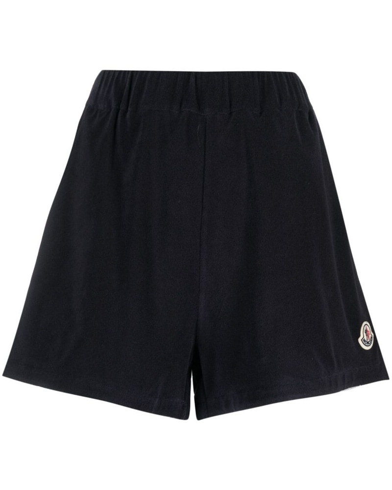 Moncler Damen Shorts aus Velours mit Logo-Patch