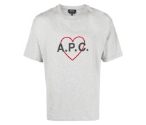 A.P.C. T-Shirt mit Herz-Logo