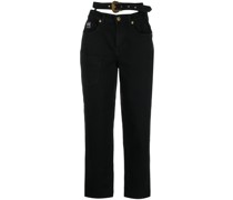Cropped-Jeans mit doppeltem Verschluss