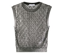 Metallische Strickweste