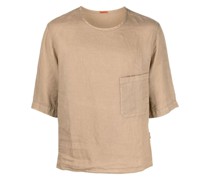 T-Shirt aus Leinen mit Brusttasche