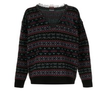 Gestrickter Pullover mit Mesh-Detail