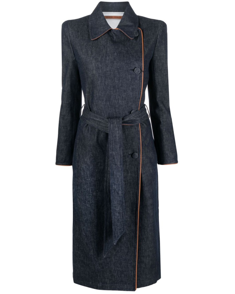 Giorgio Armani Damen Klassischer Jeans-Trenchcoat