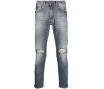 Schmale Jeans mit Distressed-Detail