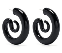 medium Serpent lacquered hoop earrings