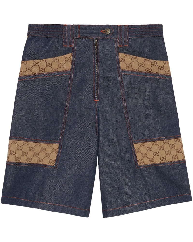 Gucci Damen Jeans-Bermudas mit hohem Bund