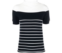 Gestreifter Pullover mit Logo-Schild