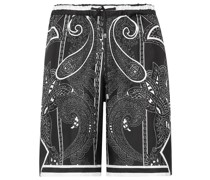 Shorts aus Seide mit Paisley-Print