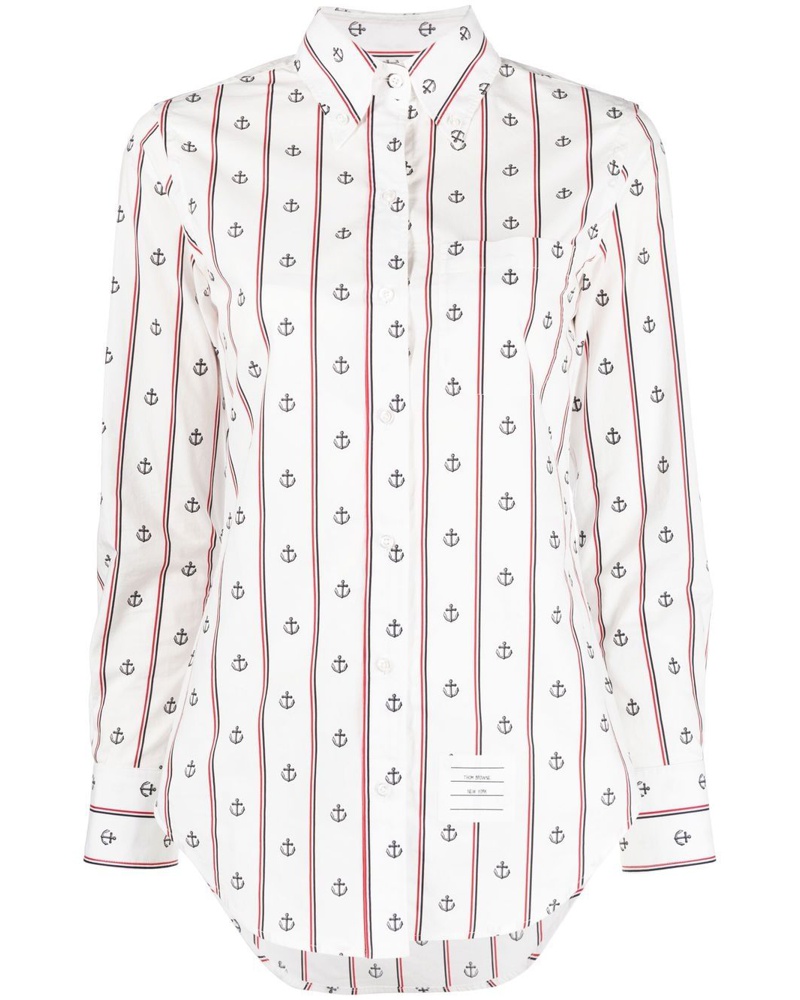 Thom Browne Damen Hemd mit Anker-Print
