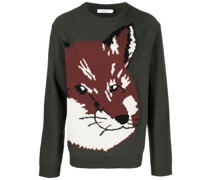 Intarsien-Pullover mit Fuchs