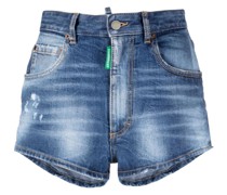 Jeans-Shorts in Distressed-Optik