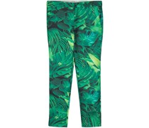 jungle-print tapered trousers