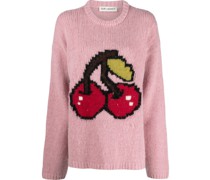 Intarsien-Pullover mit Kirschen