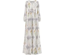 Maxikleid aus Seide mit Blumen-Print