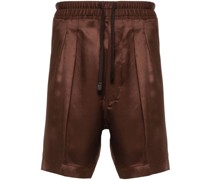 Seidentwill-Shorts mit Falten