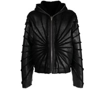 Lederjacke mit Kapuze