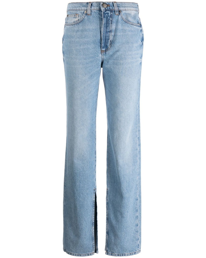 Twin-Set Damen Gerade High-Rise-Jeans